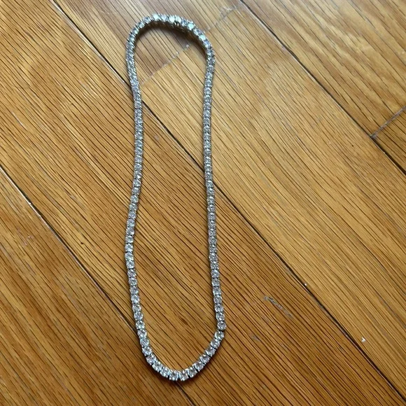 NYC Sterling Tennis Necklace for Women & Men. 3mm Round CZ Tennis Necklace - Picture 4 of 6